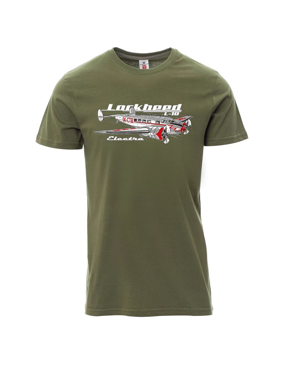 Khaki pánské tričko Lockheed L-10 Electra