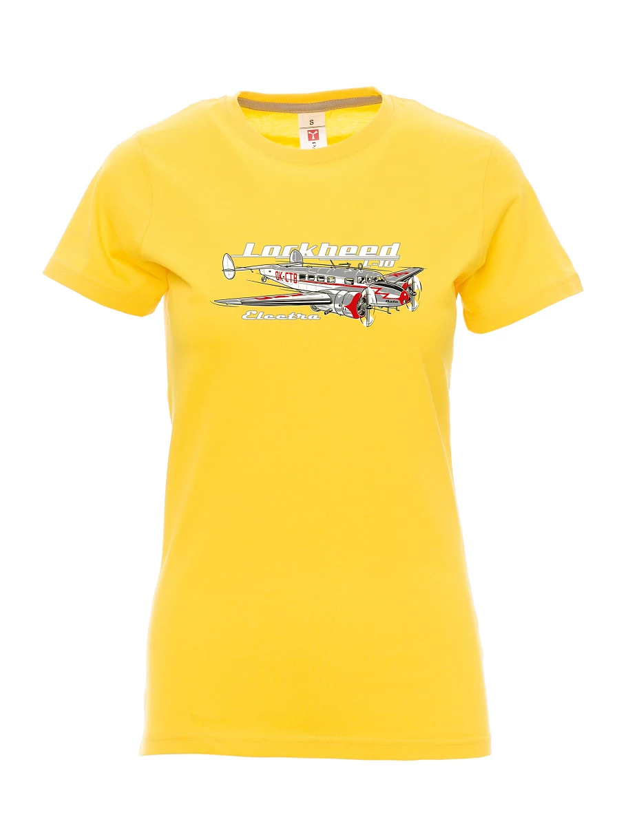 Žluté dámské tričko Lockheed L-10 Electra