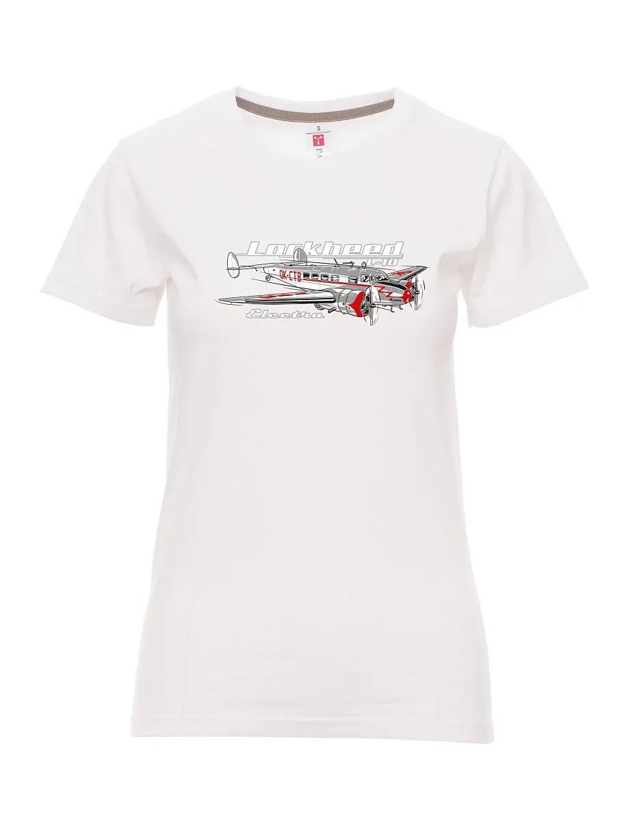 Bílé dámské tričko Lockheed L-10 Electra