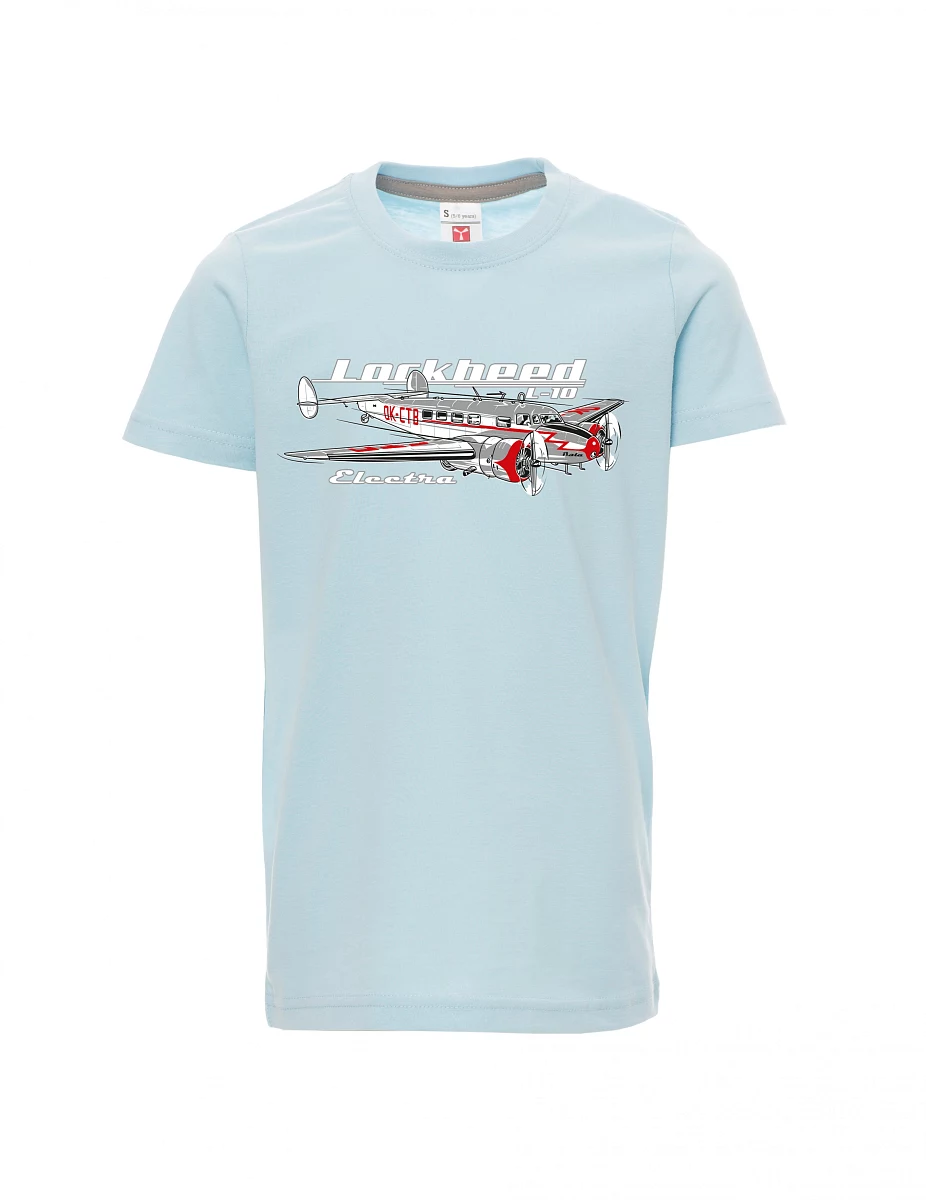 Bledě modré dětské tričko Lockheed L-10 Electra