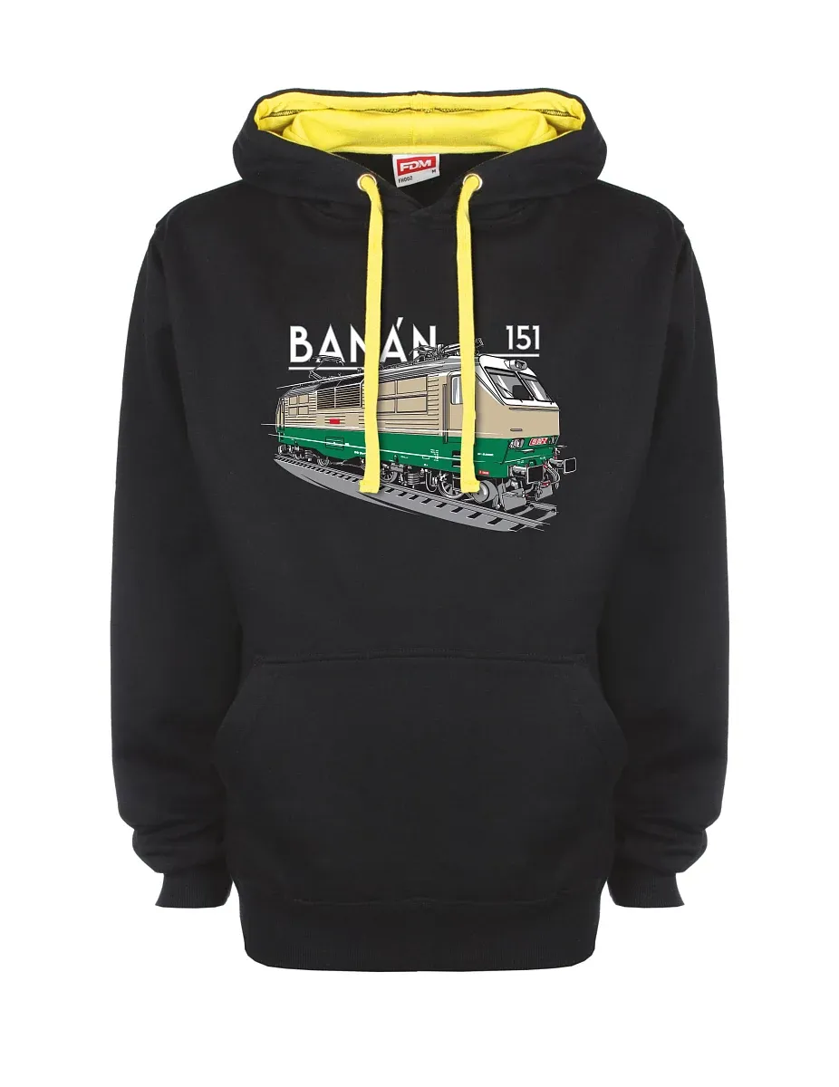 Žluto-černá mikina s Elektrická lokomotiva 151 "banán"