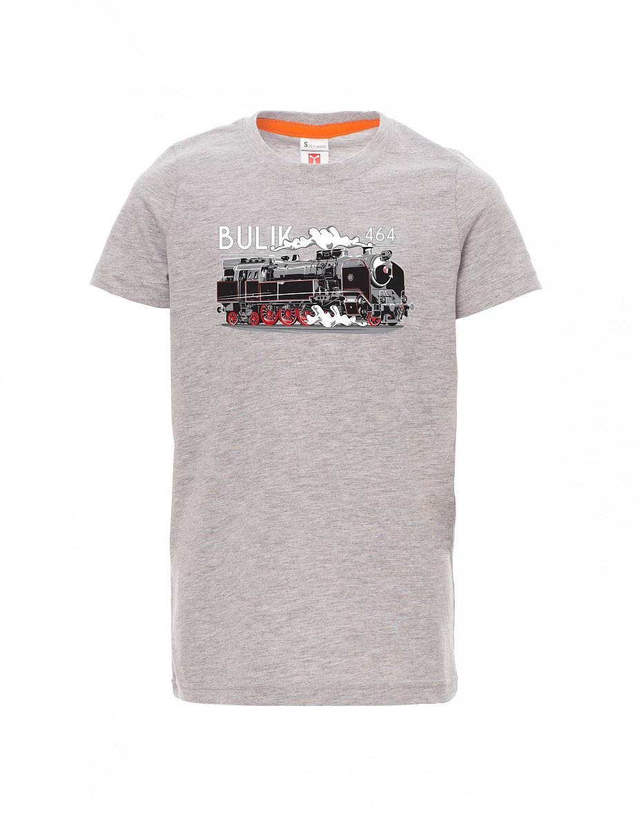 Šedý melír dětské tričko Lokomotiva 464 "Bulik"