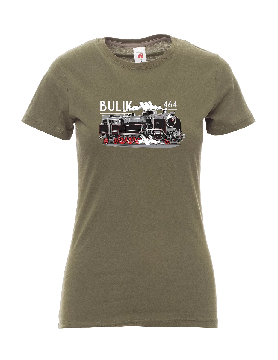 Khaki dámské tričko Lokomotiva 464 "Bulik"
