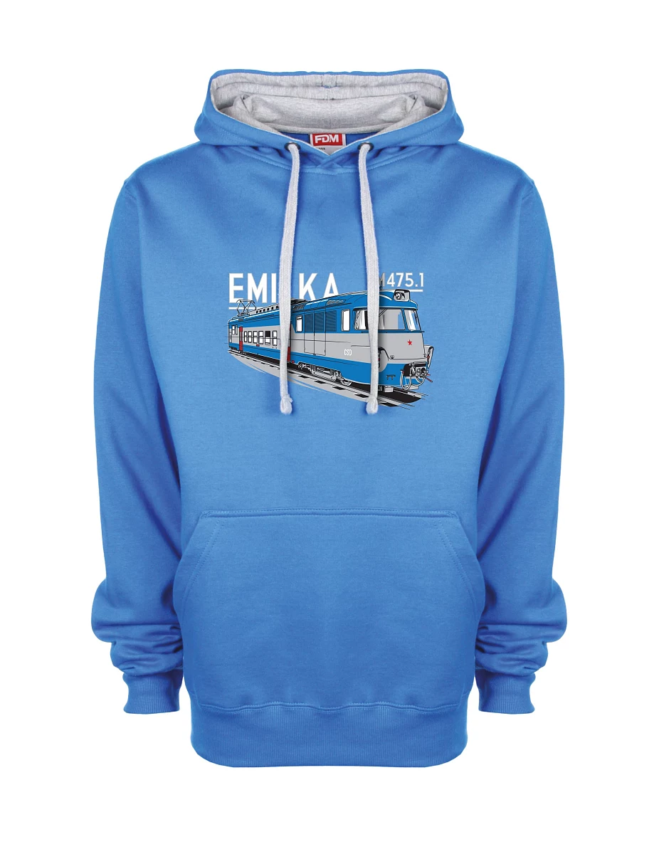 Šedo-modrá mikina Elektrické jednotky 475.1 "Emilka"