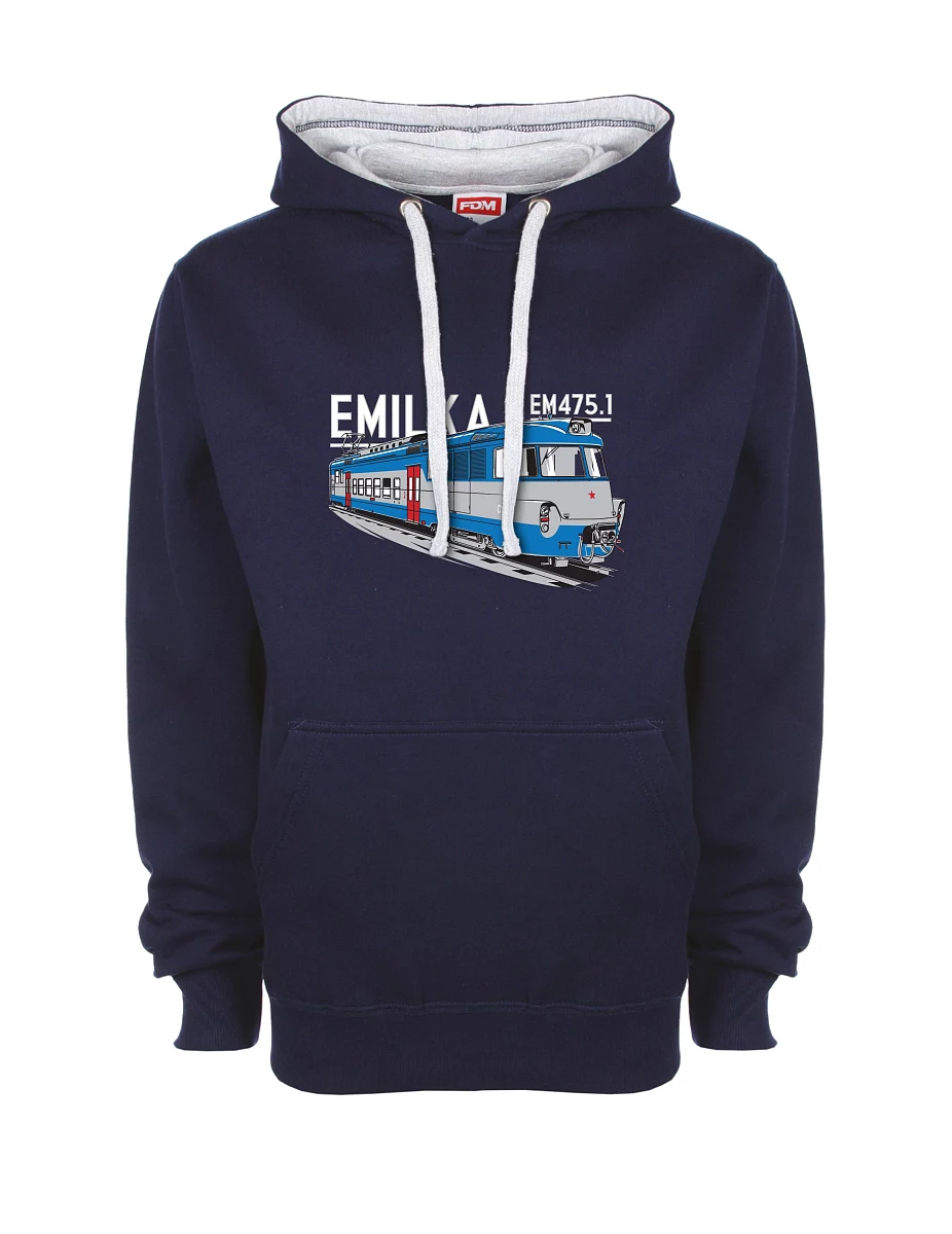 Šedo-námořnická mikina Elektrické jednotky 475.1 "Emilka"