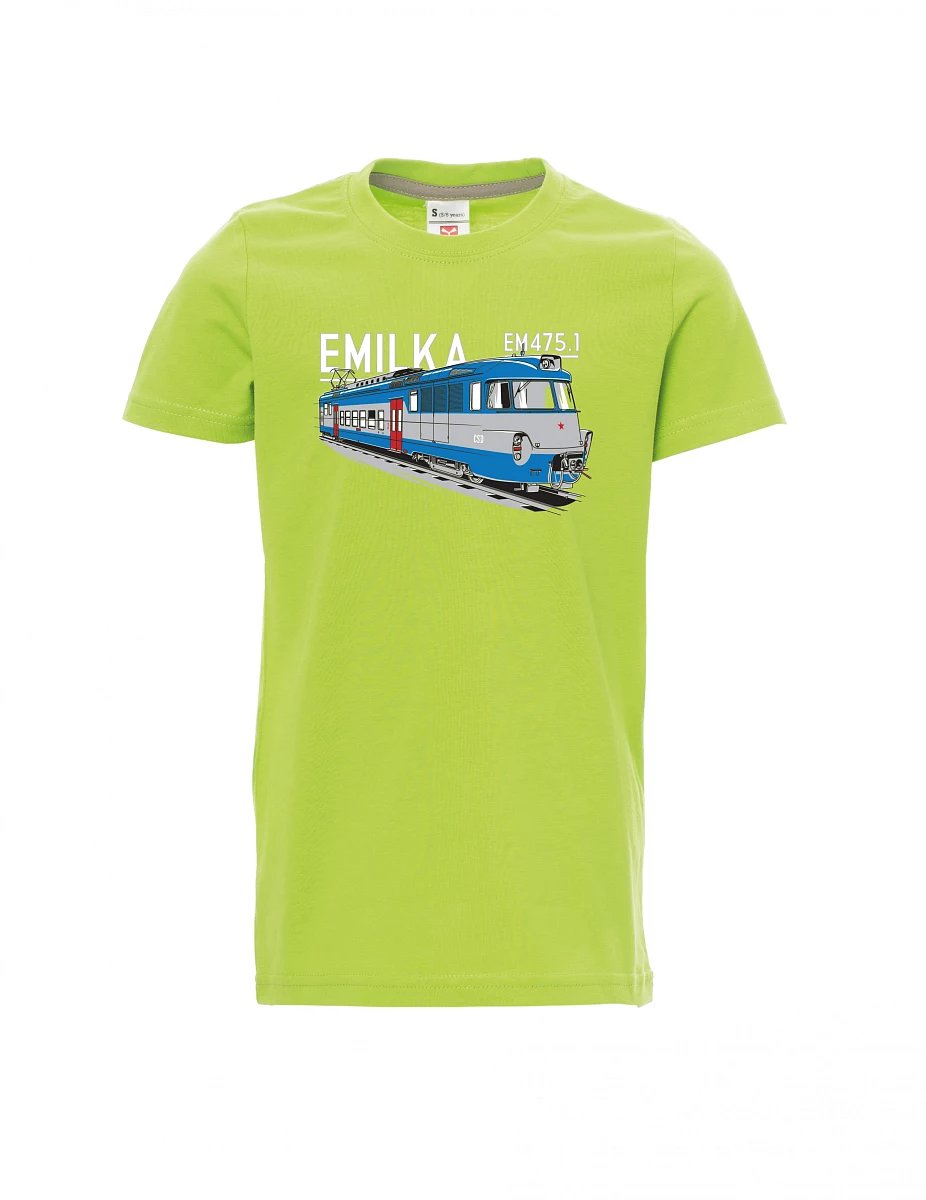 Světle zelené dětské tričko Elektrické jednotky 475.1 "Emilka"