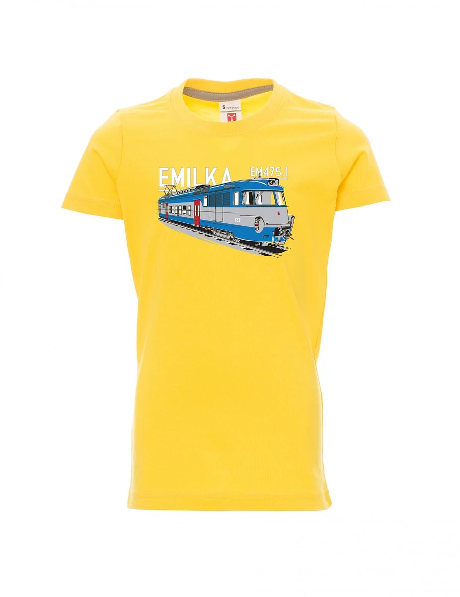 Žluté dětské tričko Elektrické jednotky 475.1 "Emilka"
