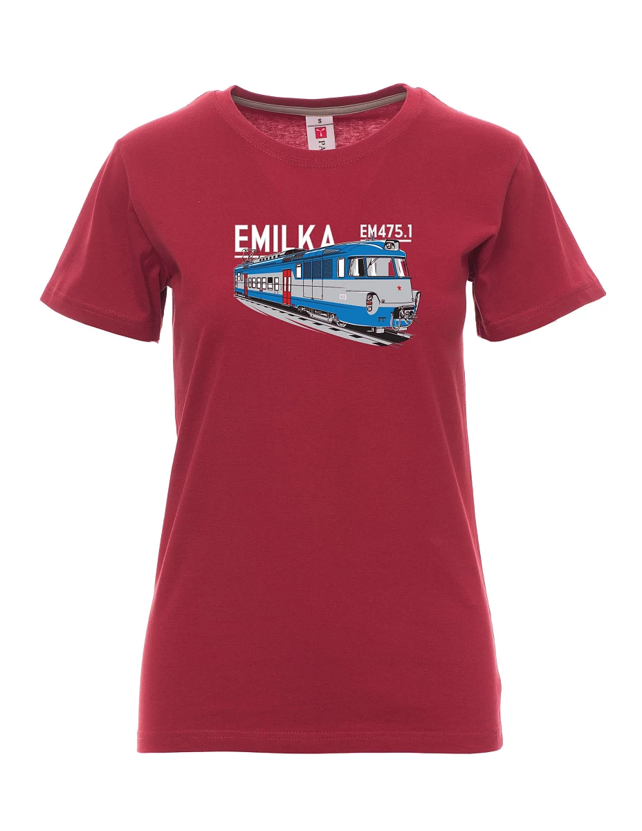 Bordó dámské tričko Elektrické jednotky 475.1 "Emilka"