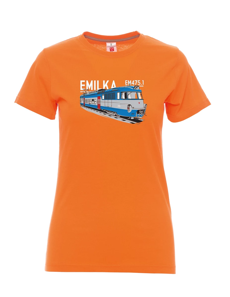 Oranžové dámské tričko Elektrické jednotky 475.1 "Emilka"
