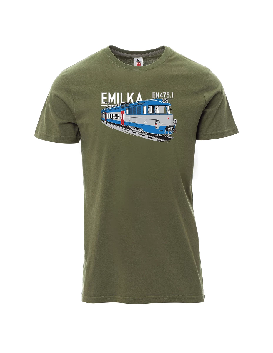 Khaki pánské tričko Elektrické jednotky 475.1 "Emilka"