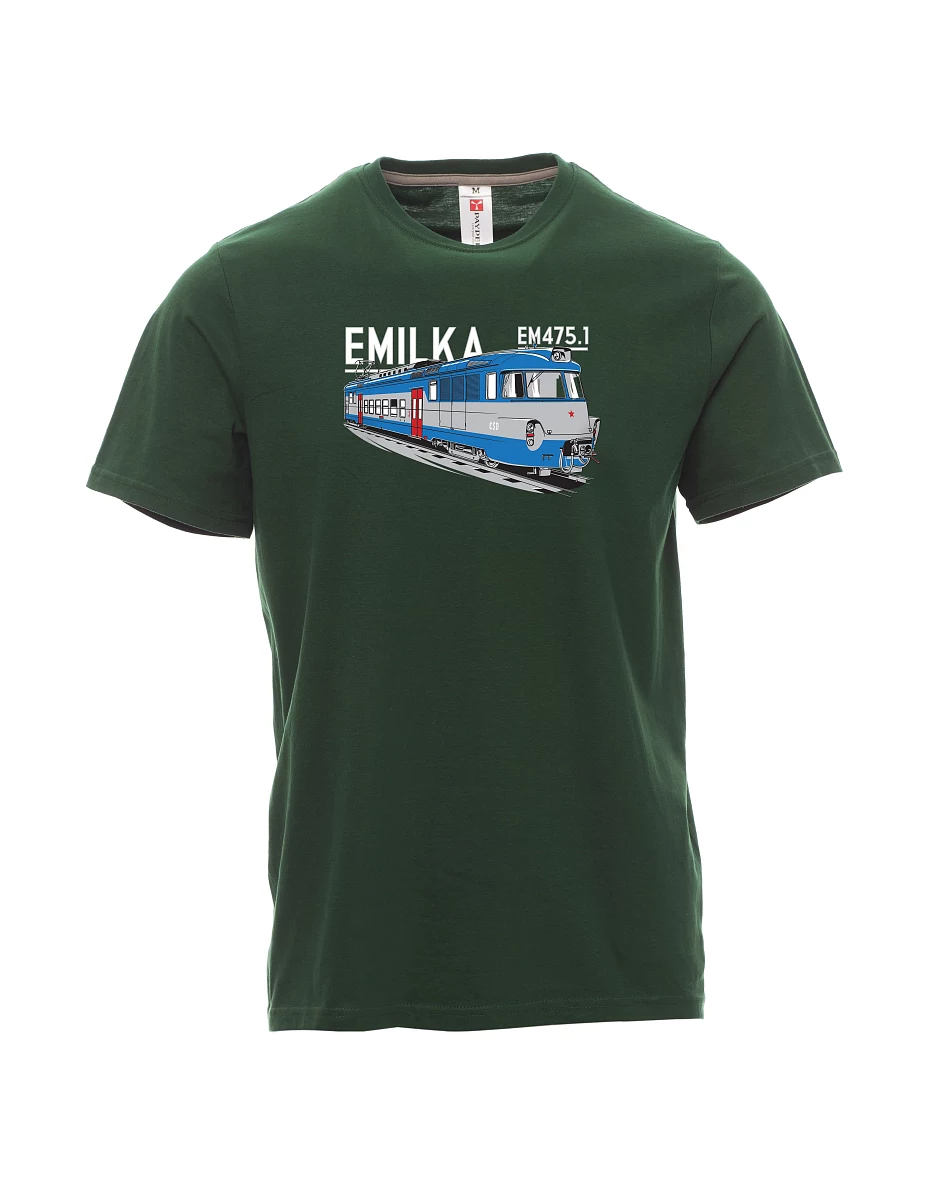 Tmavě zelené pánské tričko Elektrické jednotky 475.1 "Emilka"