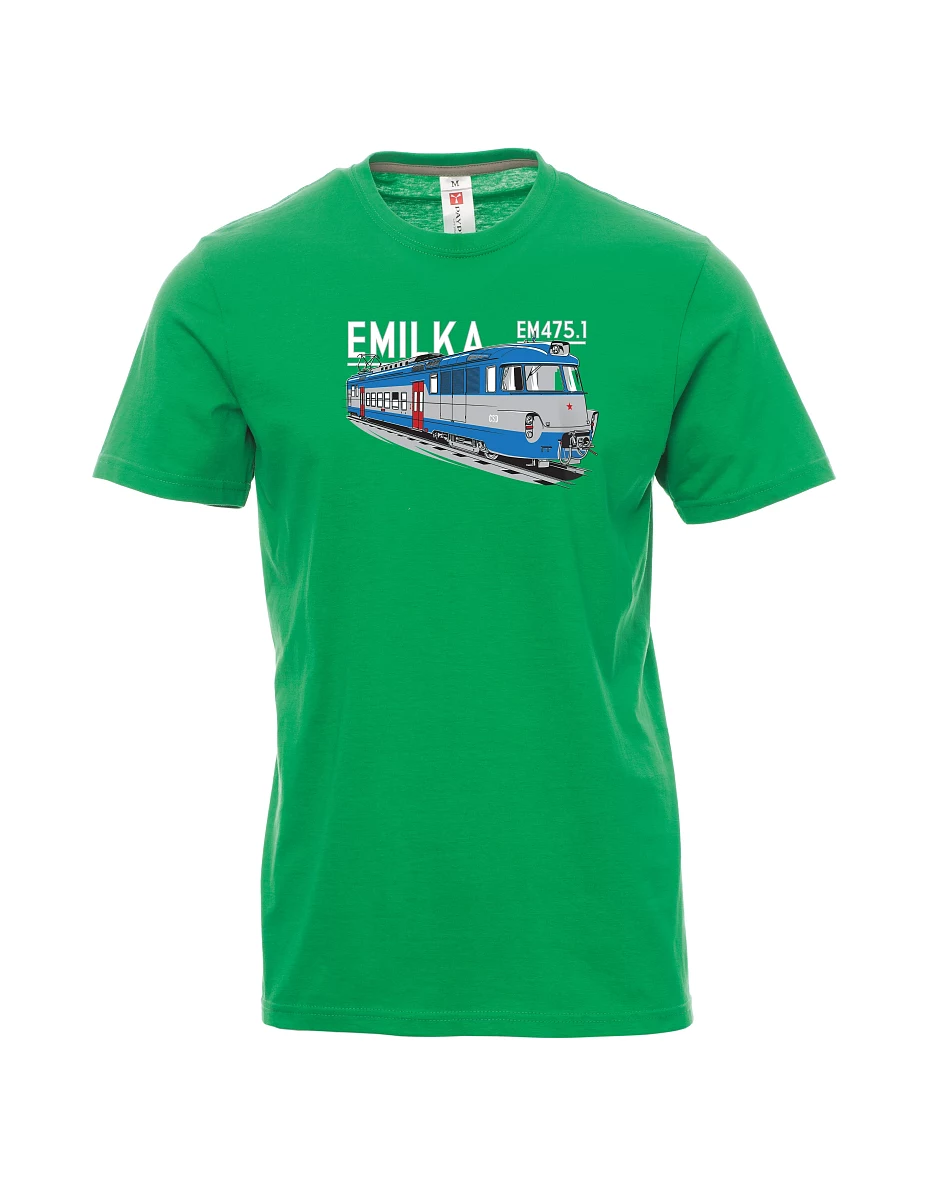 Zelené pánské tričko Elektrické jednotky 475.1 "Emilka"