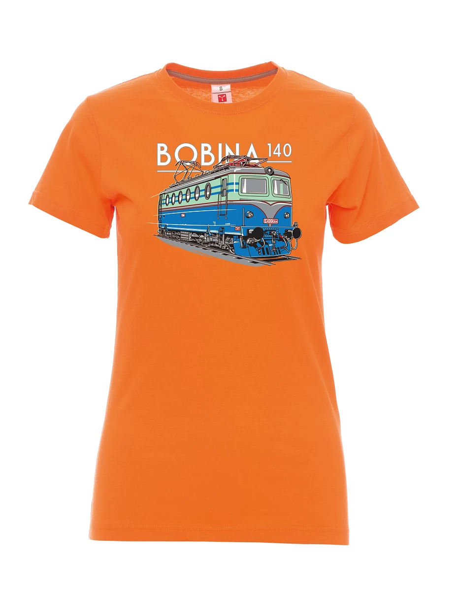 Oranžové dámské tričko Lokomotiva 140 "Bobina"