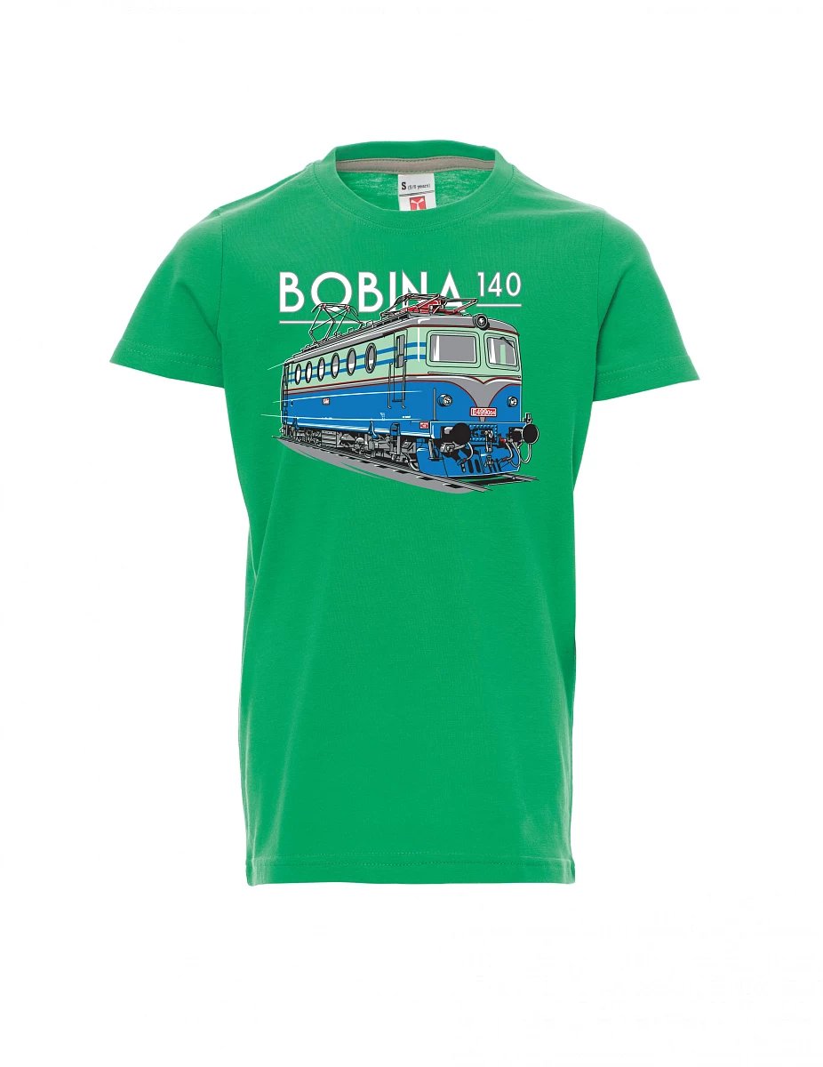 Zelené dětské tričko Lokomotiva 140 "Bobina"
