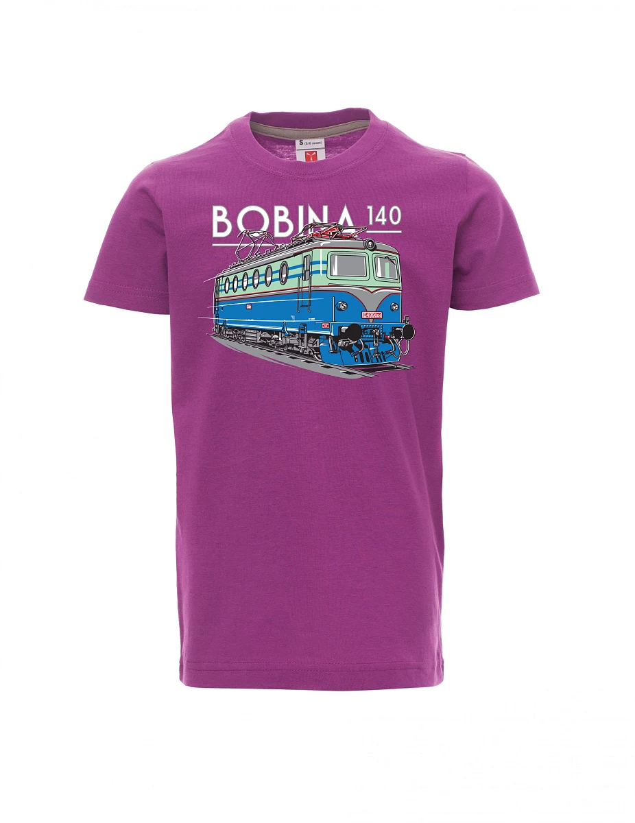 Fialové dětské tričko Lokomotiva 140 "Bobina"
