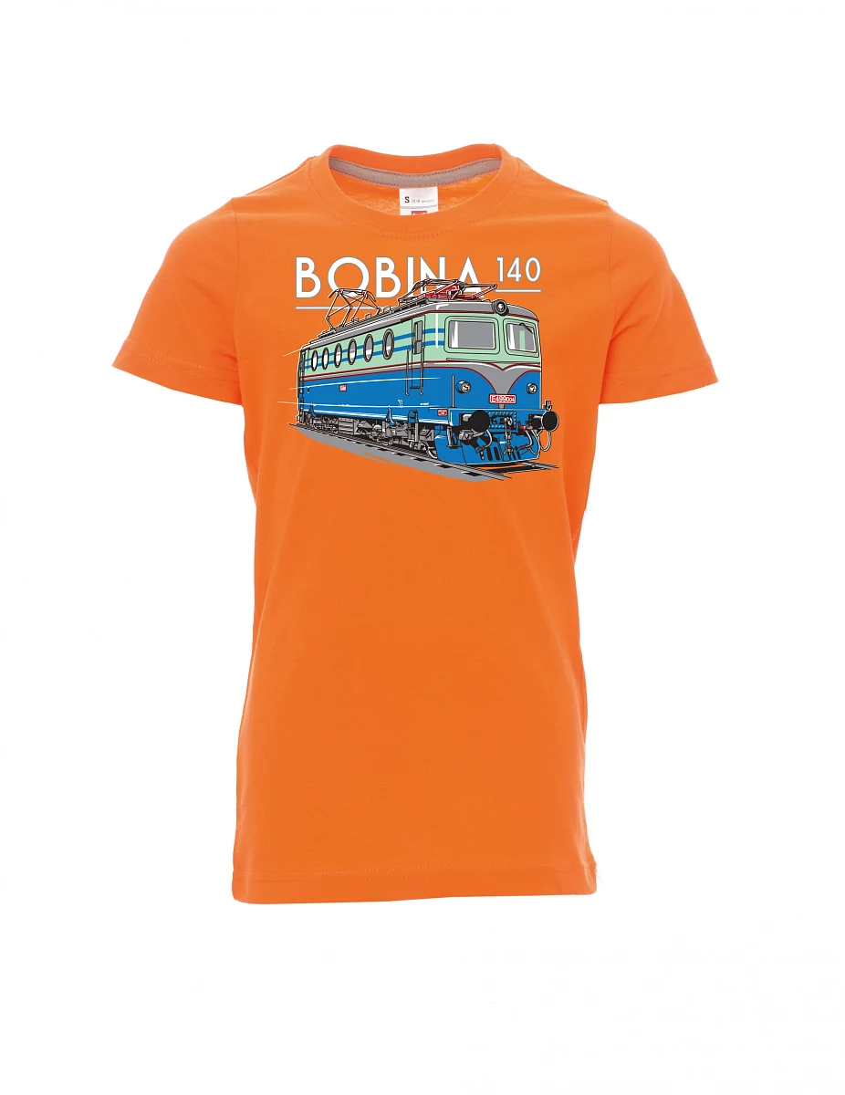 Oranžové dětské tričko Lokomotiva 140 "Bobina"