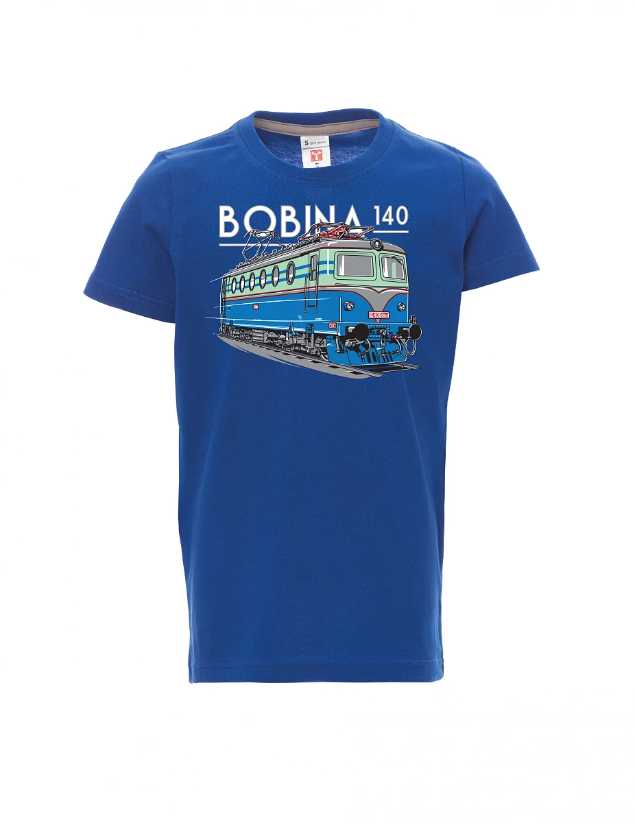Modré dětské tričko Lokomotiva 140 "Bobina"