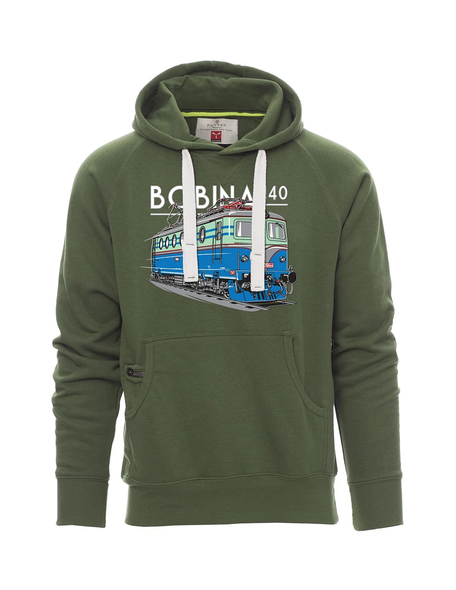 Tmavě zelená pánská mikina Lokomotiva 140 "Bobina"