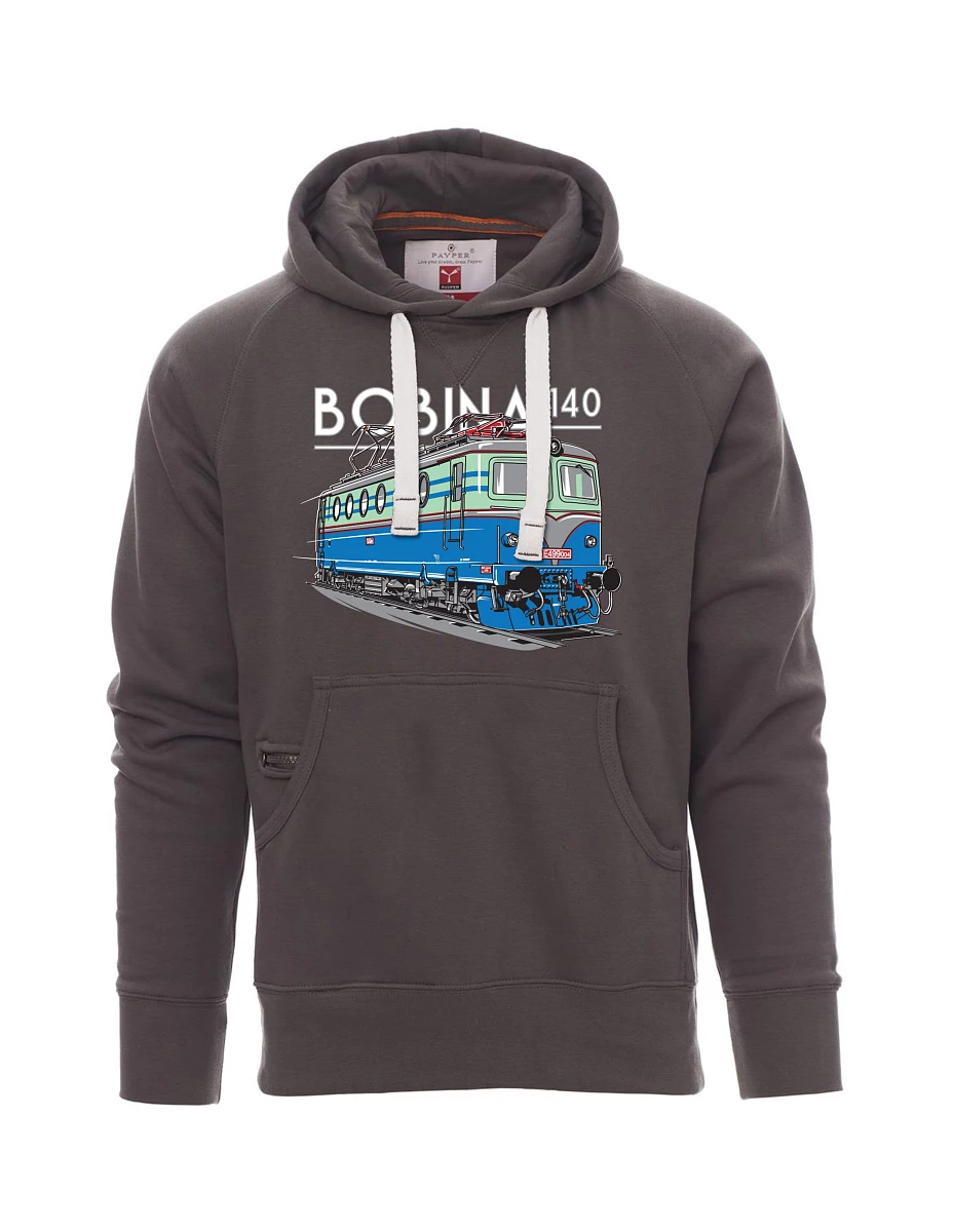 Šedá pánská mikina Lokomotiva 140 "Bobina"