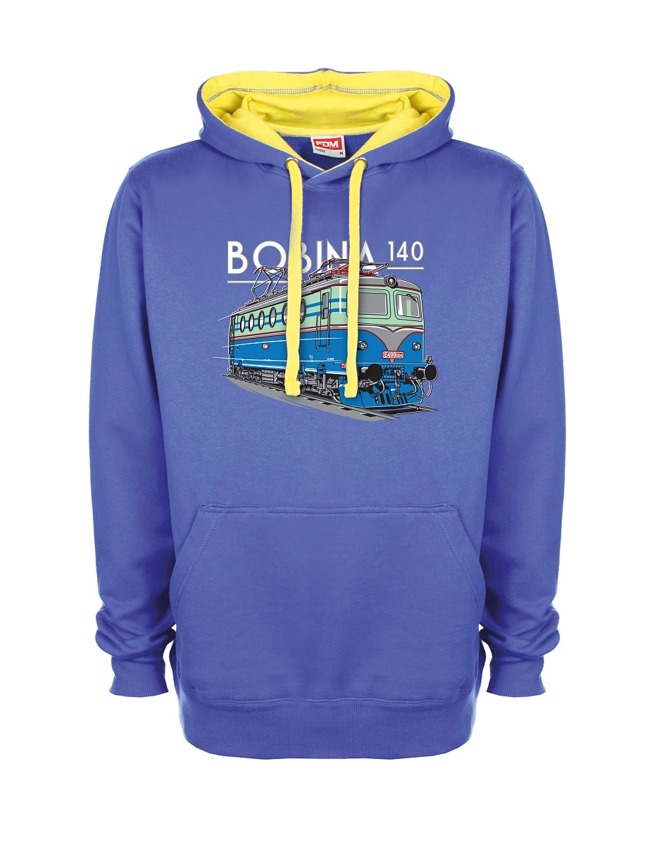 Žluto-modrá mikina Lokomotiva 140 "Bobina"