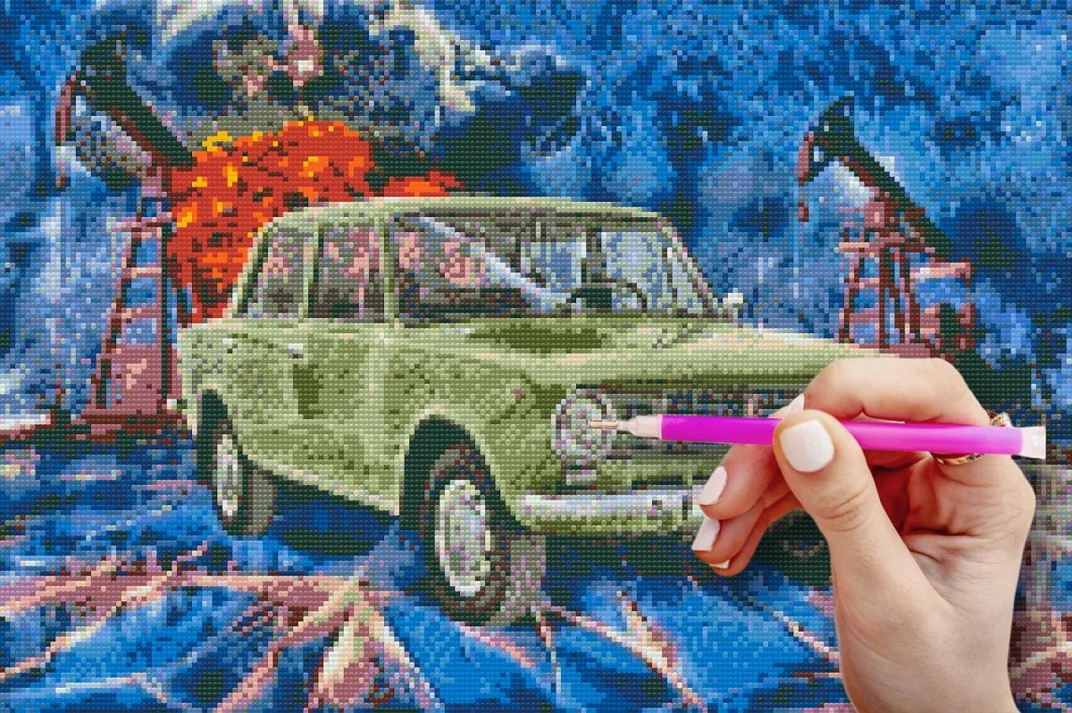 Diamantové malování podle čísel - obraz veterána Lada-Žiguli