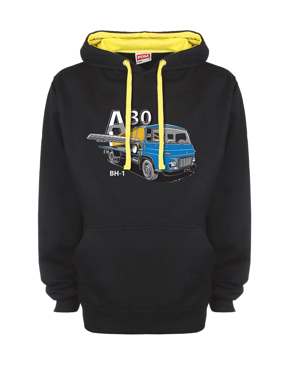 Žluto-černá mikina s Avia A30 a letadlo BH - 1