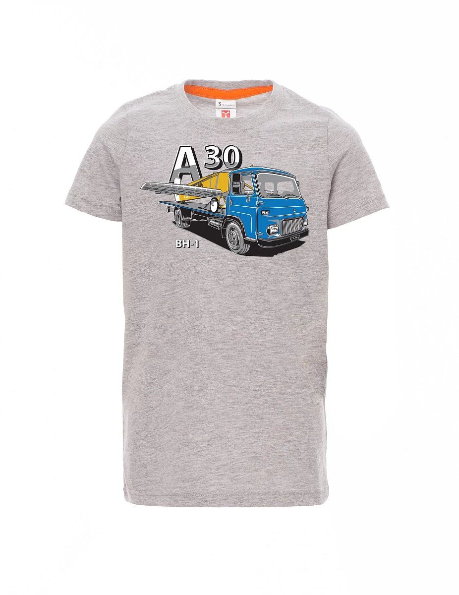 Šedý melír dětské tričko Avia A30 a letadlo BH - 1