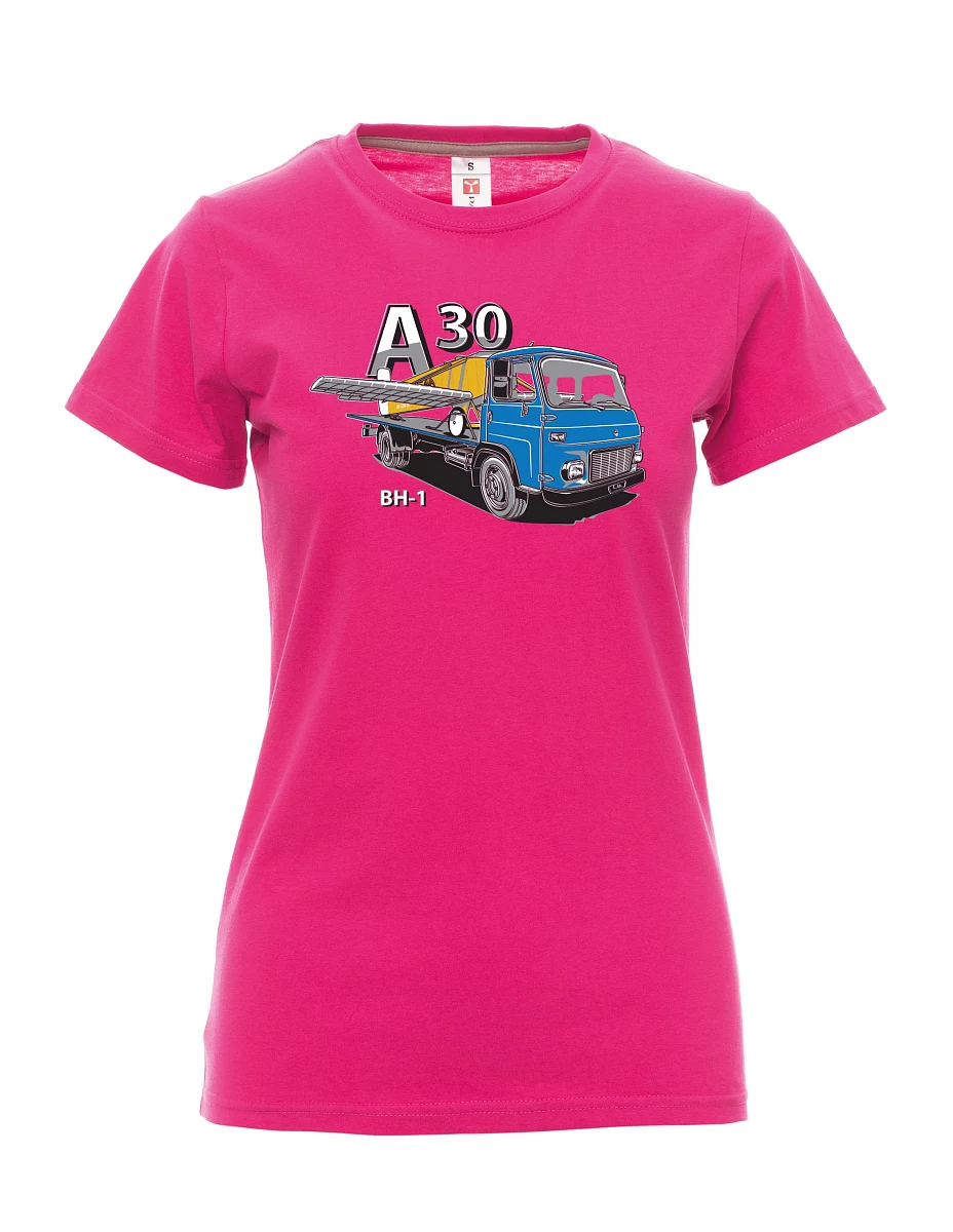Růžové dámské tričko Avia A30 a letadlo BH - 1