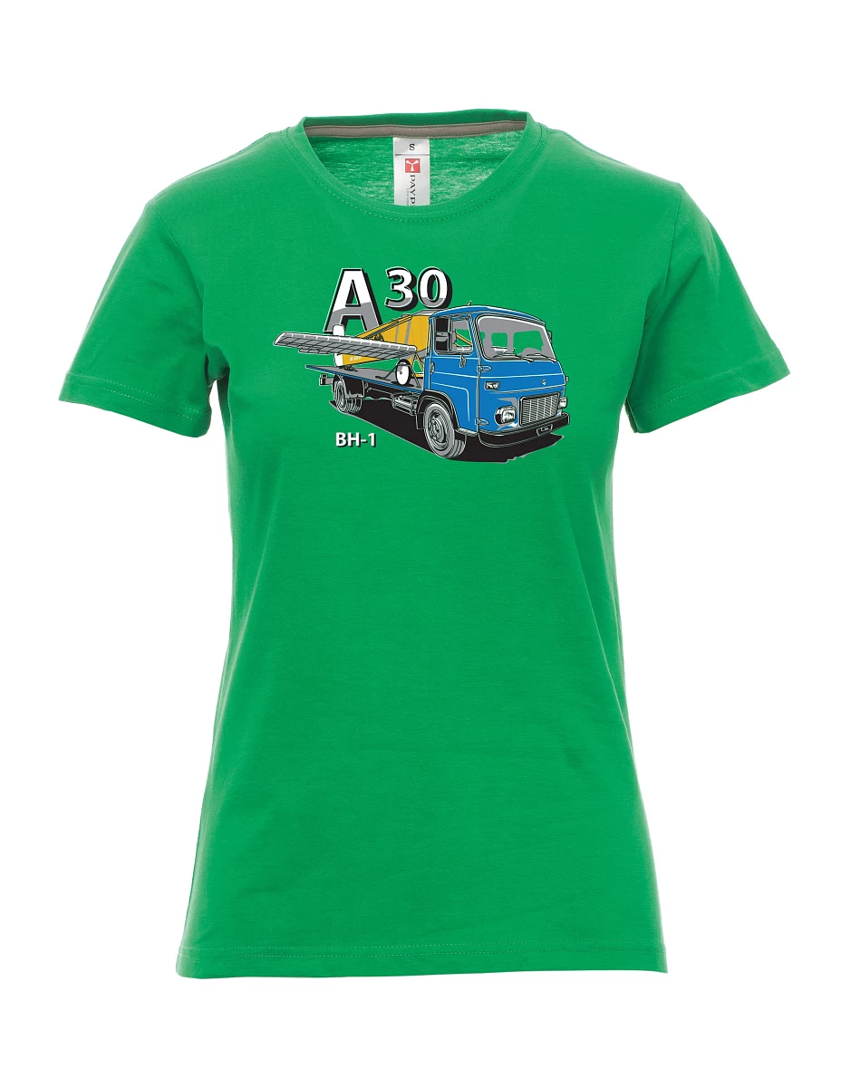 Zelené dámské tričko Avia A30 a letadlo BH - 1