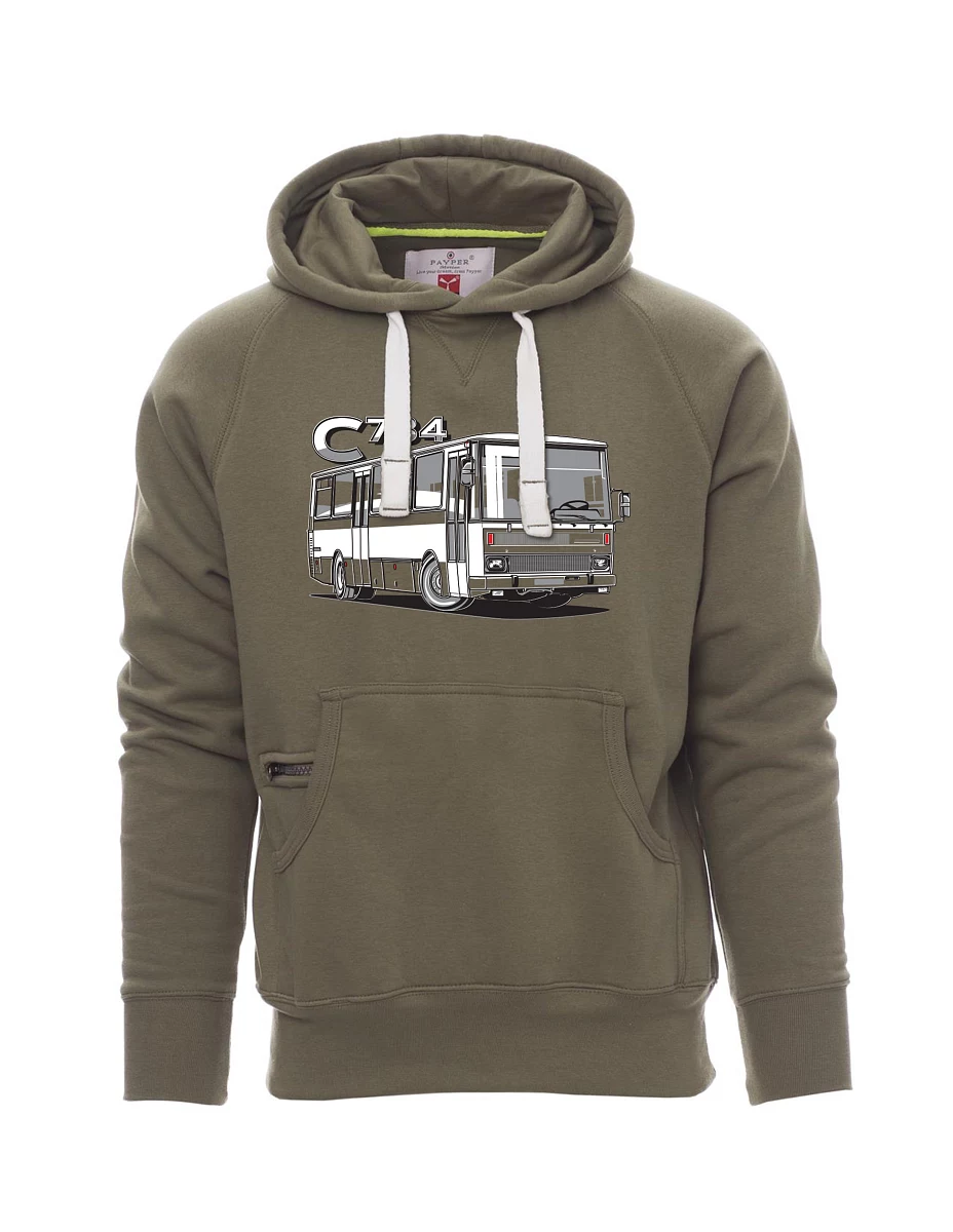 Khaki pánská mikina autobus C734
