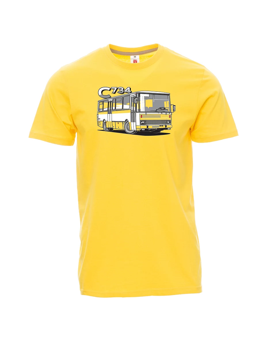 Žluté pánské tričko autobus C734