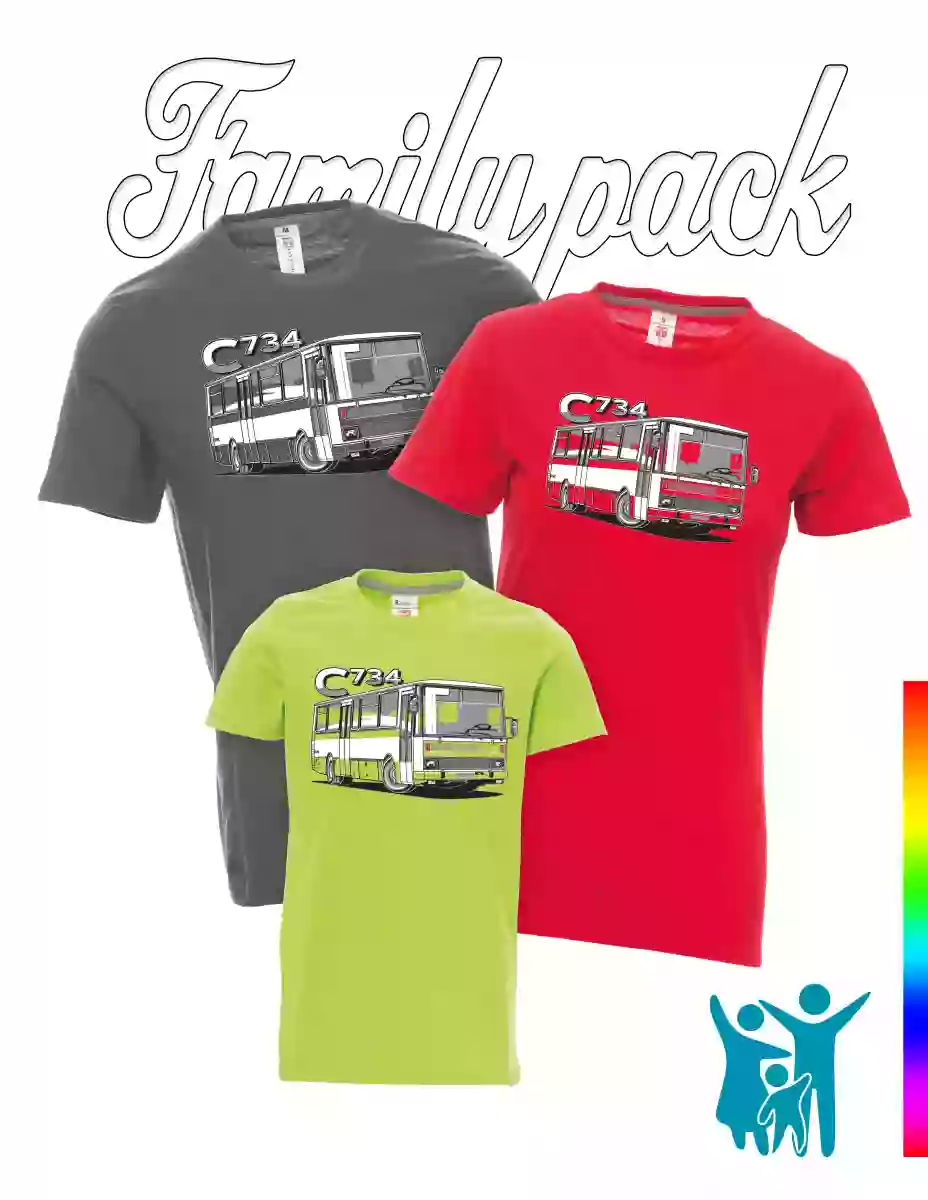 Rodinný set triček autobus C734