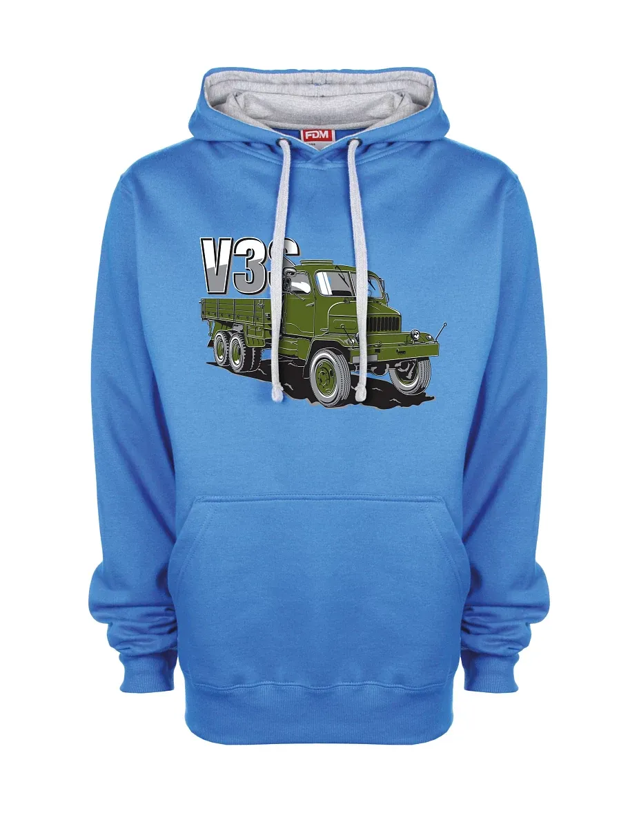 Šedo-modrá mikina Nákladní automobil V3S Valník
