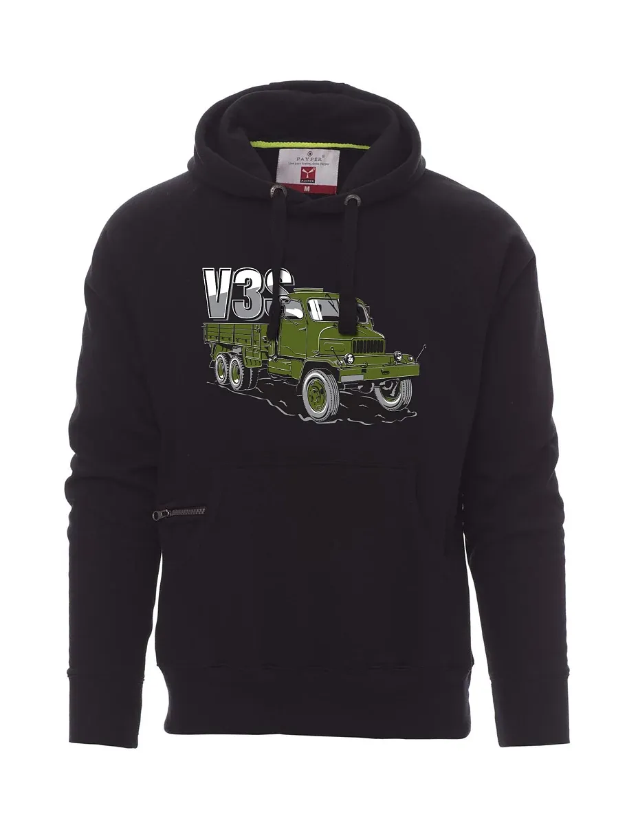 Černá pánská mikina Nákladní automobil V3S Valník