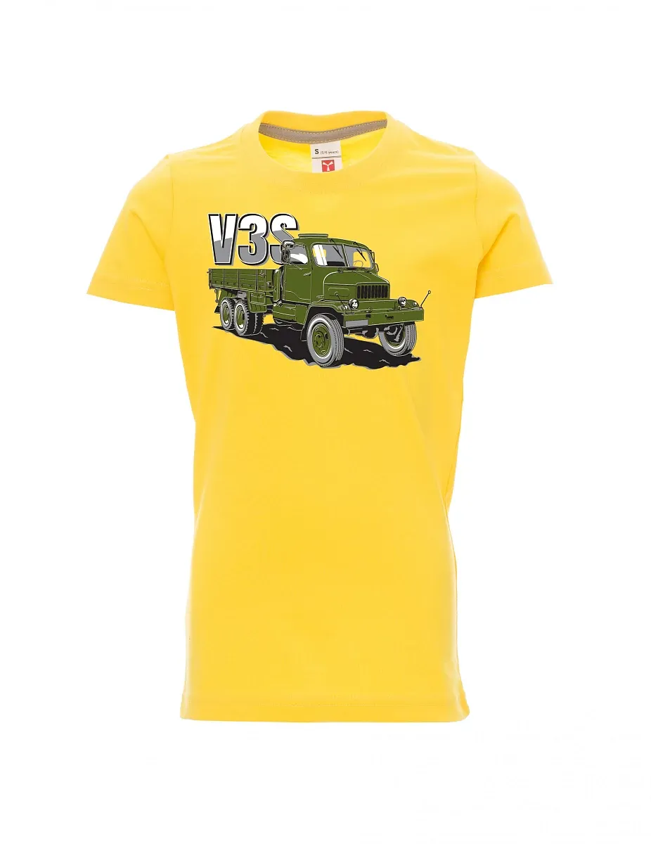 Žluté dětské tričko Nákladní automobil V3S Valník
