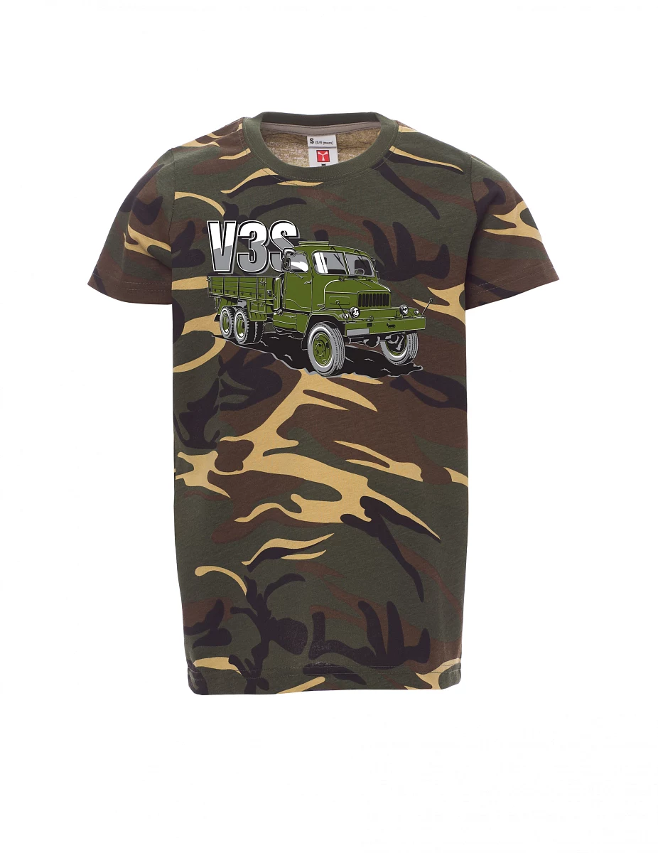 Maskáčové dětské tričko Nákladní automobil V3S Valník