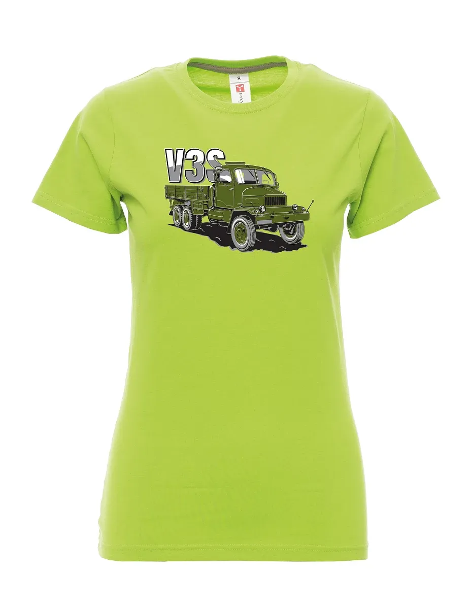 Limetkové dámské tričko Nákladní automobil V3S Valník