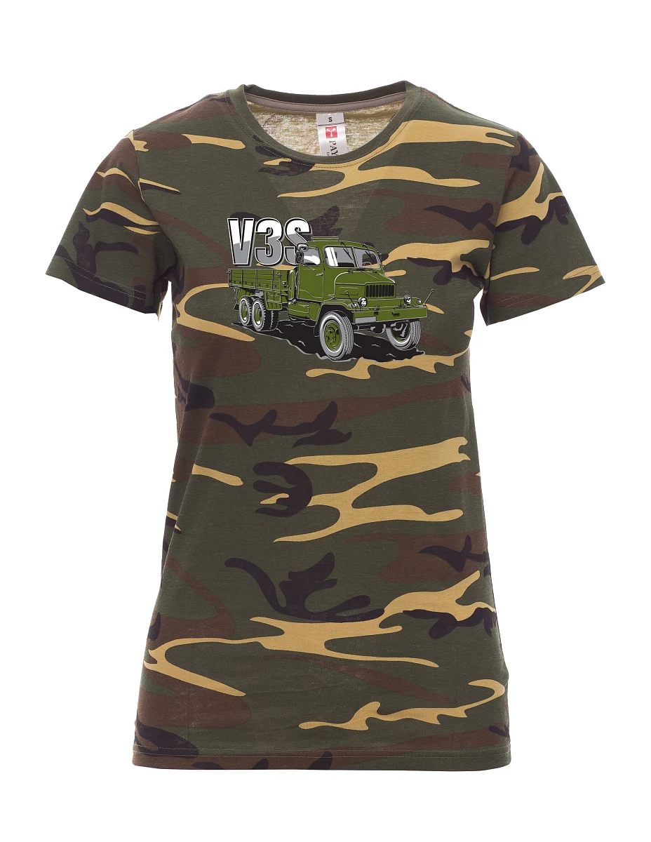 Maskáčové dámské tričko Nákladní automobil V3S Valník