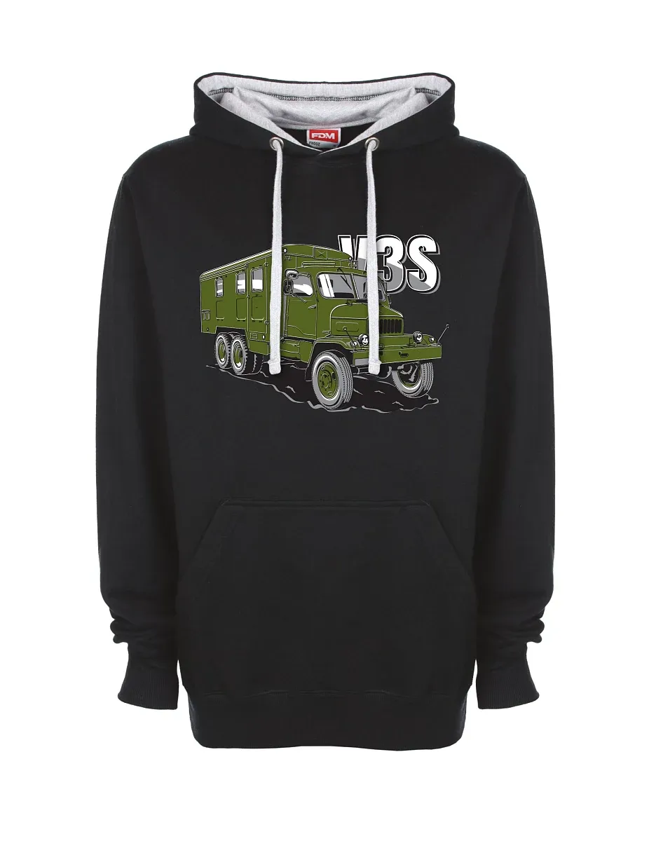 Šedo-černá mikina Nákladní automobil V3S Skříň