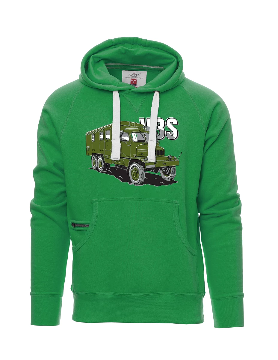 Zelená pánská mikina Nákladní automobil V3S Skříň