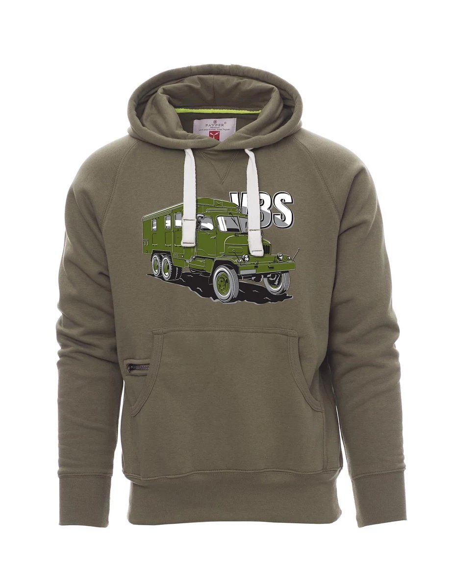 Khaki pánská mikina Nákladní automobil V3S Skříň