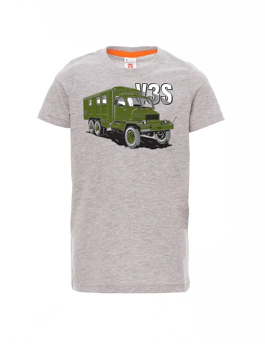 Šedý melír dětské tričko Nákladní automobil V3S Skříň