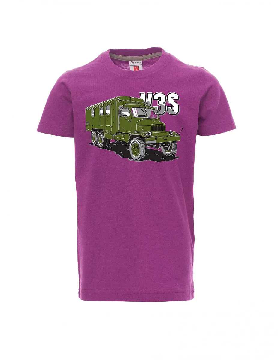 Fialové dětské tričko Nákladní automobil V3S Skříň
