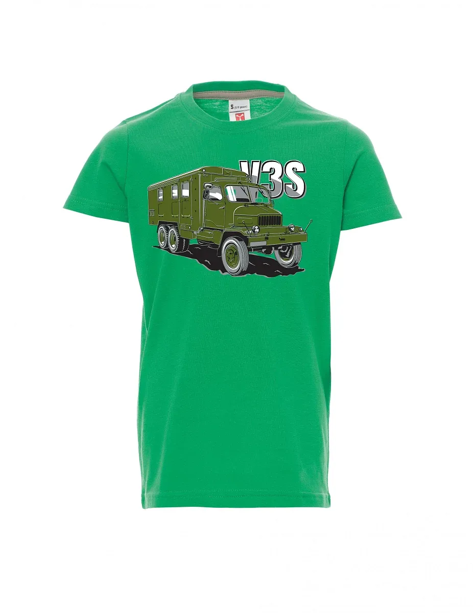 Zelené dětské tričko Nákladní automobil V3S Skříň