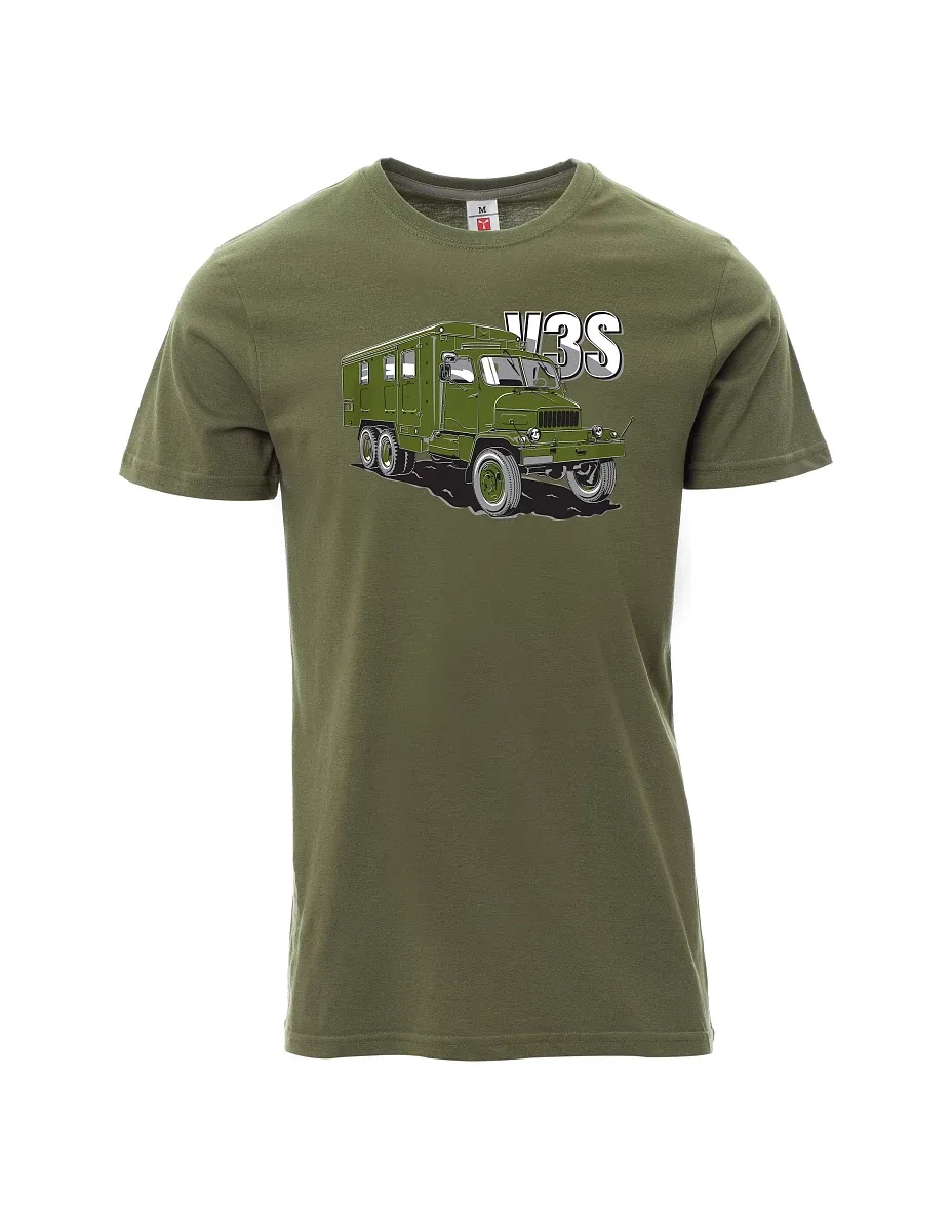 Khaki pánské tričko Nákladní automobil V3S Skříň
