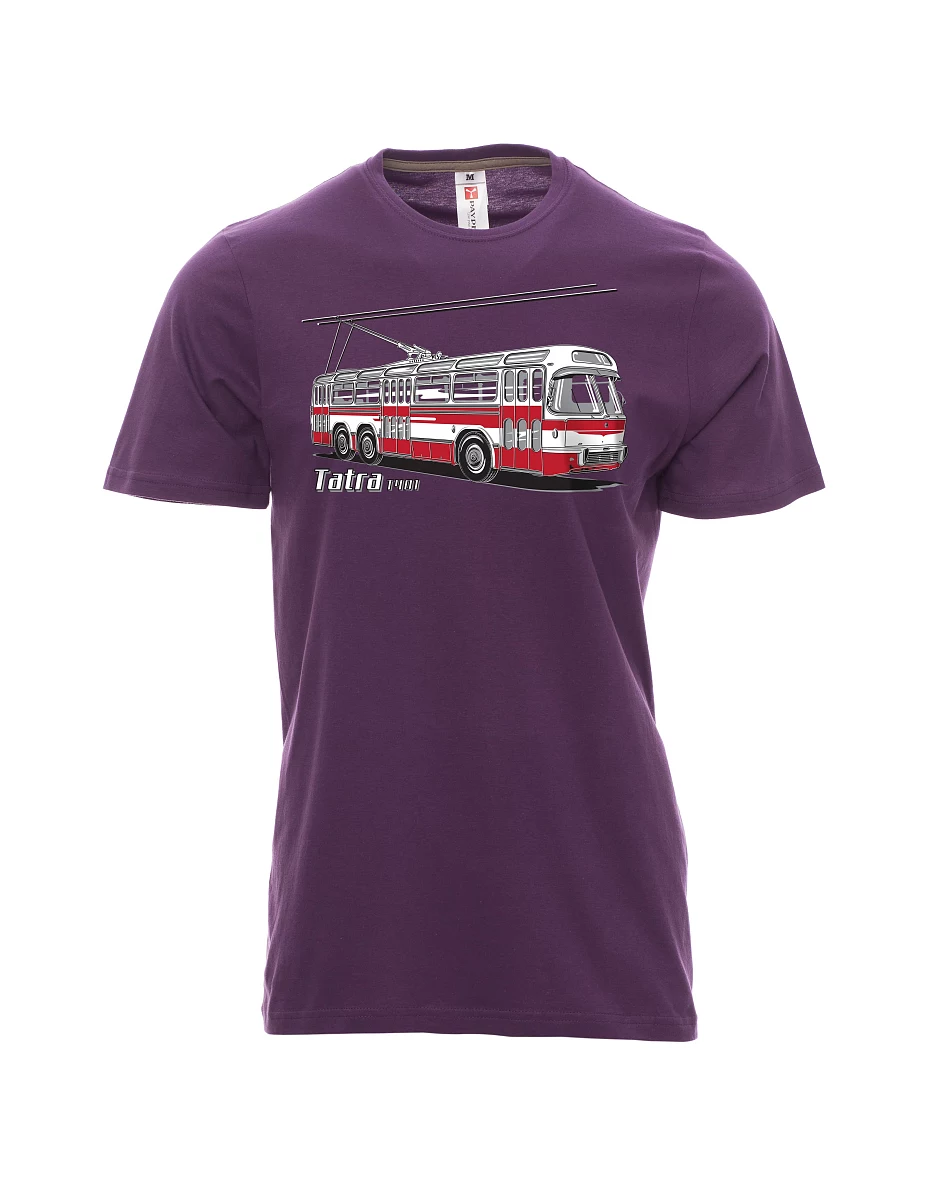 Fialové pánské tričko Trolejbus  T401
