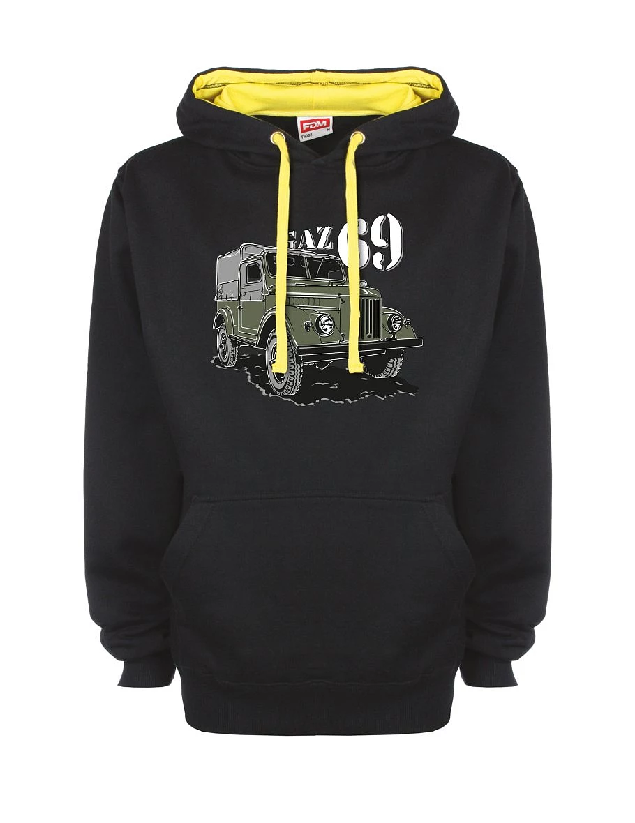 Žluto-černá mikina s GAZ 69