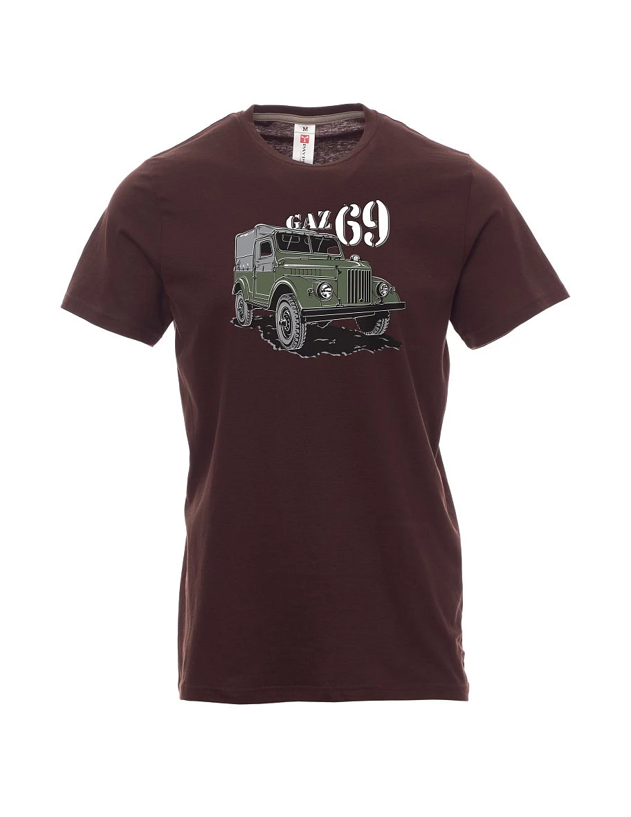 Tmavě hnědé pánské tričko GAZ 69