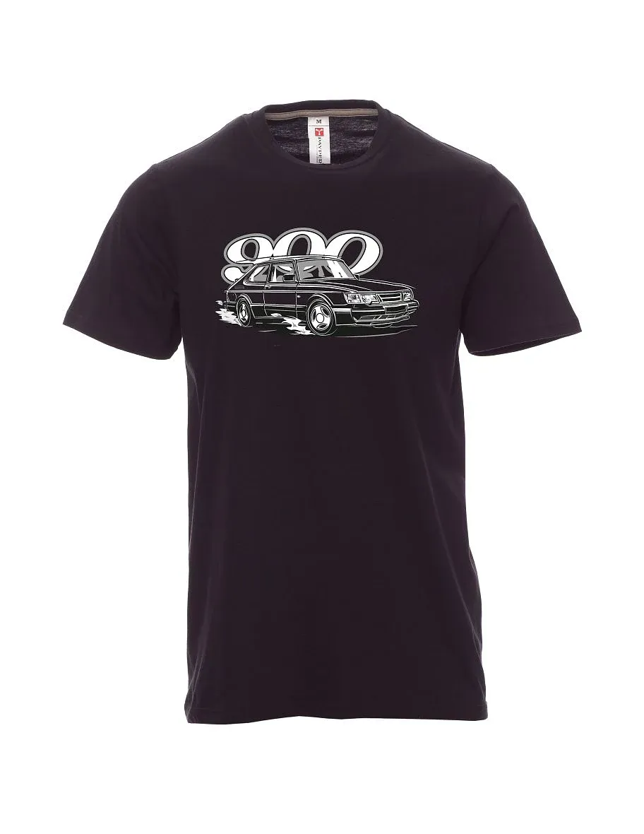 Černé pánské tričko se Saabem 900