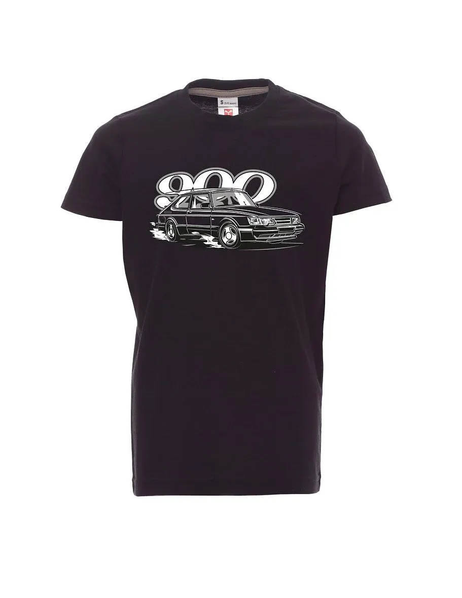 Černé dětské tričko se Saabem 900